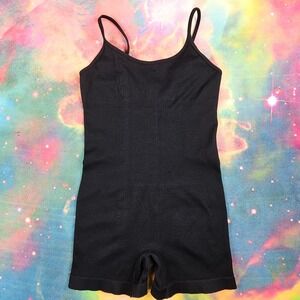 Viral OQQ Women's Black Yoga One Piece Ribbed Seamless Shapewear Workout Romper